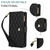 iPhone 17e / 16e YM016 Rhombic Zipper Card Wallet Leather Phone Case with Lanyard - Black
