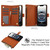iPhone 17e / 16e YM016 Rhombic Zipper Card Wallet Leather Phone Case with Lanyard - Brown
