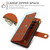iPhone 17e / 16e YM016 Rhombic Zipper Card Wallet Leather Phone Case with Lanyard - Brown