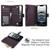 iPhone 17e / 16e YM016 Rhombic Zipper Card Wallet Leather Phone Case with Lanyard - Dark Purple