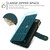 iPhone 17e / 16e YM016 Rhombic Zipper Card Wallet Leather Phone Case with Lanyard - Green