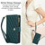 iPhone 17e / 16e YM016 Rhombic Zipper Card Wallet Leather Phone Case with Lanyard - Green