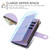 iPhone 17e / 16e YM016 Rhombic Zipper Card Wallet Leather Phone Case with Lanyard - Light Purple