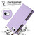 iPhone 17e / 16e YM016 Rhombic Zipper Card Wallet Leather Phone Case with Lanyard - Light Purple