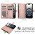 iPhone 17e / 16e YM016 Rhombic Zipper Card Wallet Leather Phone Case with Lanyard - Rose Gold