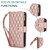 iPhone 17e / 16e YM016 Rhombic Zipper Card Wallet Leather Phone Case with Lanyard - Rose Gold