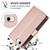 iPhone 17e / 16e YM016 Rhombic Zipper Card Wallet Leather Phone Case with Lanyard - Rose Gold