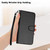 iPhone 17e / 16e YX0070 Carbon Fiber Buckle Leather Phone Case with Lanyard - Black