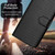 iPhone 17e / 16e YX0070 Carbon Fiber Buckle Leather Phone Case with Lanyard - Black
