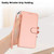 iPhone 17e / 16e YX0070 Carbon Fiber Buckle Leather Phone Case with Lanyard - Pink