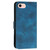 iPhone 17e / 16e YX0080 Grid Butterfly Embossed Pattern Flip Leather Phone Case with Lanyard - Dark Blue