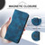 iPhone 17e / 16e YX0080 Grid Butterfly Embossed Pattern Flip Leather Phone Case with Lanyard - Dark Blue