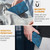 iPhone 17e / 16e YX0080 Grid Butterfly Embossed Pattern Flip Leather Phone Case with Lanyard - Dark Blue