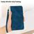 iPhone 17e / 16e YX0080 Grid Butterfly Embossed Pattern Flip Leather Phone Case with Lanyard - Dark Blue