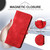 iPhone 17e / 16e YX0080 Grid Butterfly Embossed Pattern Flip Leather Phone Case with Lanyard - Red