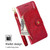 iPhone 17e / 16e Zipper Bag Leather Phone Case - Red