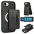 iPhone 17e / 16e Zipper Wallet Split MagSafe Leather Back Phone Case - Black