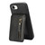 iPhone 17e / 16e Zipper Wallet Split MagSafe Leather Back Phone Case - Black
