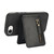 iPhone 17e / 16e Zipper Wallet Split MagSafe Leather Back Phone Case - Black