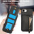 iPhone 17e / 16e Zipper Wallet Split MagSafe Leather Back Phone Case - Black