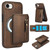 iPhone 17e / 16e Zipper Wallet Split MagSafe Leather Back Phone Case - Brown