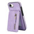 iPhone 17e / 16e Zipper Wallet Split MagSafe Leather Back Phone Case - Purple