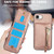 iPhone 17e / 16e Zipper Wallet Split MagSafe Leather Back Phone Case - Rose Gold