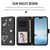 iPhone 17e / 16e ZS01 Double-Layer Heart Floral Vegan Leather Phone Case with Wrist Strap - Black