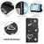 iPhone 17e / 16e ZS01 Double-Layer Heart Floral Vegan Leather Phone Case with Wrist Strap - Black