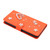 iPhone 17e / 16e ZS01 Double-Layer Heart Floral Vegan Leather Phone Case with Wrist Strap - Orange