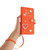 iPhone 17e / 16e ZS01 Double-Layer Heart Floral Vegan Leather Phone Case with Wrist Strap - Orange