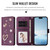 iPhone 17e / 16e ZS01 Double-Layer Heart Floral Vegan Leather Phone Case with Wrist Strap - Violet