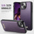 Apple iPhone 13 CaseMe C69 Series Magnetic Vegan Leather Back Phone Case - Purple