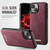 Apple iPhone 14 CaseMe C69 Series Magnetic Vegan Leather Back Phone Case - Red
