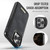 Apple iPhone 14 Pro Max CaseMe C69 Series Magnetic Vegan Leather Back Phone Case - Black