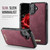 Apple iPhone 16 CaseMe C69 Series Magnetic Vegan Leather Back Phone Case - Red