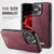 Apple iPhone 16 Pro CaseMe C69 Series Magnetic Vegan Leather Back Phone Case - Red