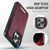 Apple iPhone 16 Pro CaseMe C69 Series Magnetic Vegan Leather Back Phone Case - Red
