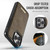 Apple iPhone 16 Pro Max CaseMe C69 Series Magnetic Vegan Leather Back Phone Case - Coffee