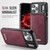 Apple iPhone 17 Pro Max CaseMe C69 Series Magnetic Vegan Leather Back Phone Case - Red