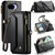 Google Pixel 10a CaseMe C36 Card Slots Zipper Wallet RFID Anti-theft Leather Phone Case - Black