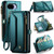 Google Pixel 10a CaseMe C36 Card Slots Zipper Wallet RFID Anti-theft Leather Phone Case - Green