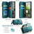 Google Pixel 10a CaseMe C36 Card Slots Zipper Wallet RFID Anti-theft Leather Phone Case - Green