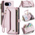 Google Pixel 10a CaseMe C36 Card Slots Zipper Wallet RFID Anti-theft Leather Phone Case - Pink