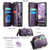 Google Pixel 10a CaseMe C36 Card Slots Zipper Wallet RFID Anti-theft Leather Phone Case - Purple