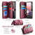 Google Pixel 10a CaseMe C36 Card Slots Zipper Wallet RFID Anti-theft Leather Phone Case - Wine