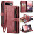 Google Pixel 11 / 11 Pro CaseMe C30 Card Slots Zipper Wallet Leather Phone Case - Wine Red