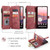 Google Pixel 11 / 11 Pro CaseMe C30 Card Slots Zipper Wallet Leather Phone Case - Wine Red