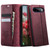 Google Pixel 11 Pro XL CaseMe 033 Calf Leather Lining Microfibre RFID Blocking Phone Case - Red