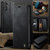 Samsung Galaxy A24 4G CaseMe 033 Calf Leather Lining Microfibre RFID Blocking Phone Case - Black